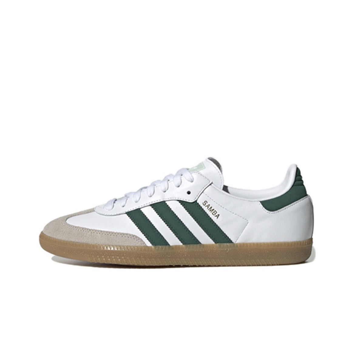 adidas Samba Sneakers in White Green EE5451 - product image from the listing.