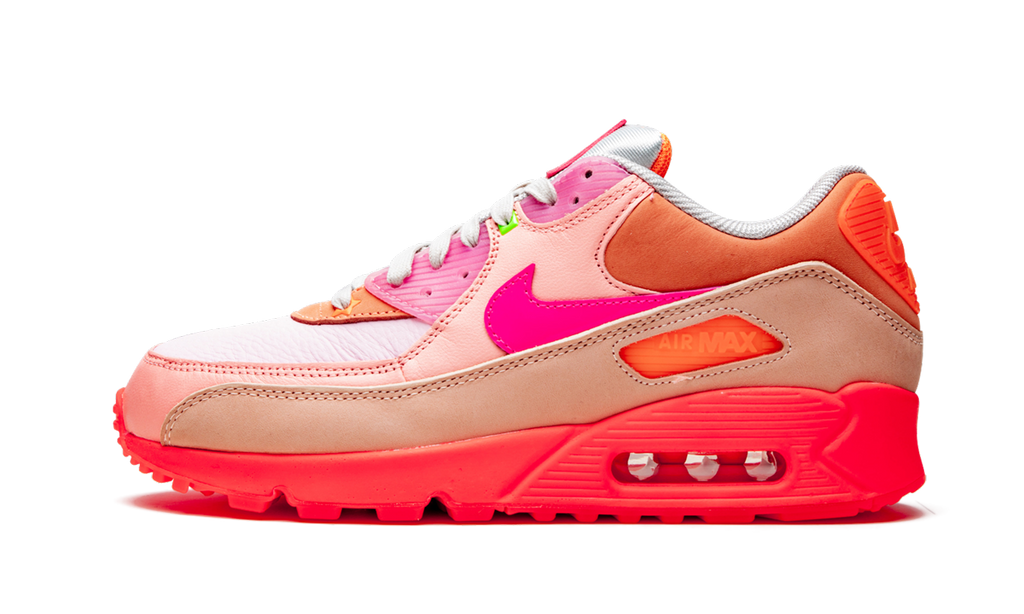 Women's AIR MAX 90 PRM "Platinum Crimson/Bright Purple" CT3449 600 - product image from the listing.