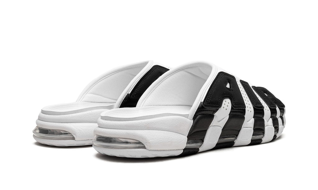 "White Black Red" Air More Uptempo Slide NA FB7815 100 - product image from the listing.