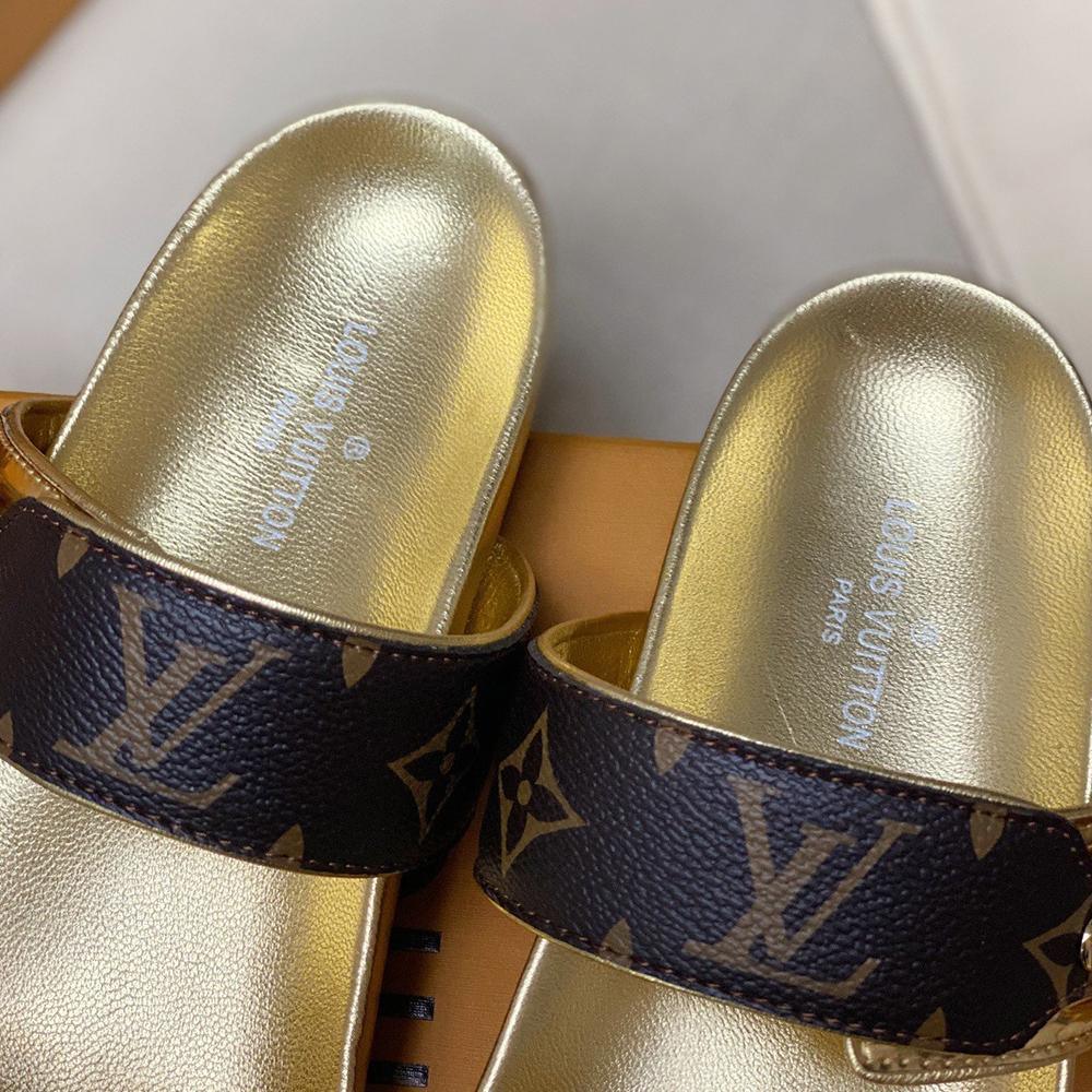 Gold Bom Dia Flat Mule by Louis Vuitton - product image from the listing.