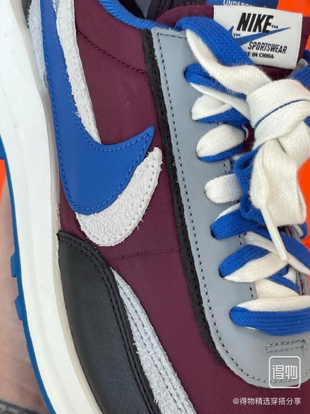 Nike LDWaffle sacai x UNDERCOVER in Burgundy Blue DJ4877-600 - product image from the listing.