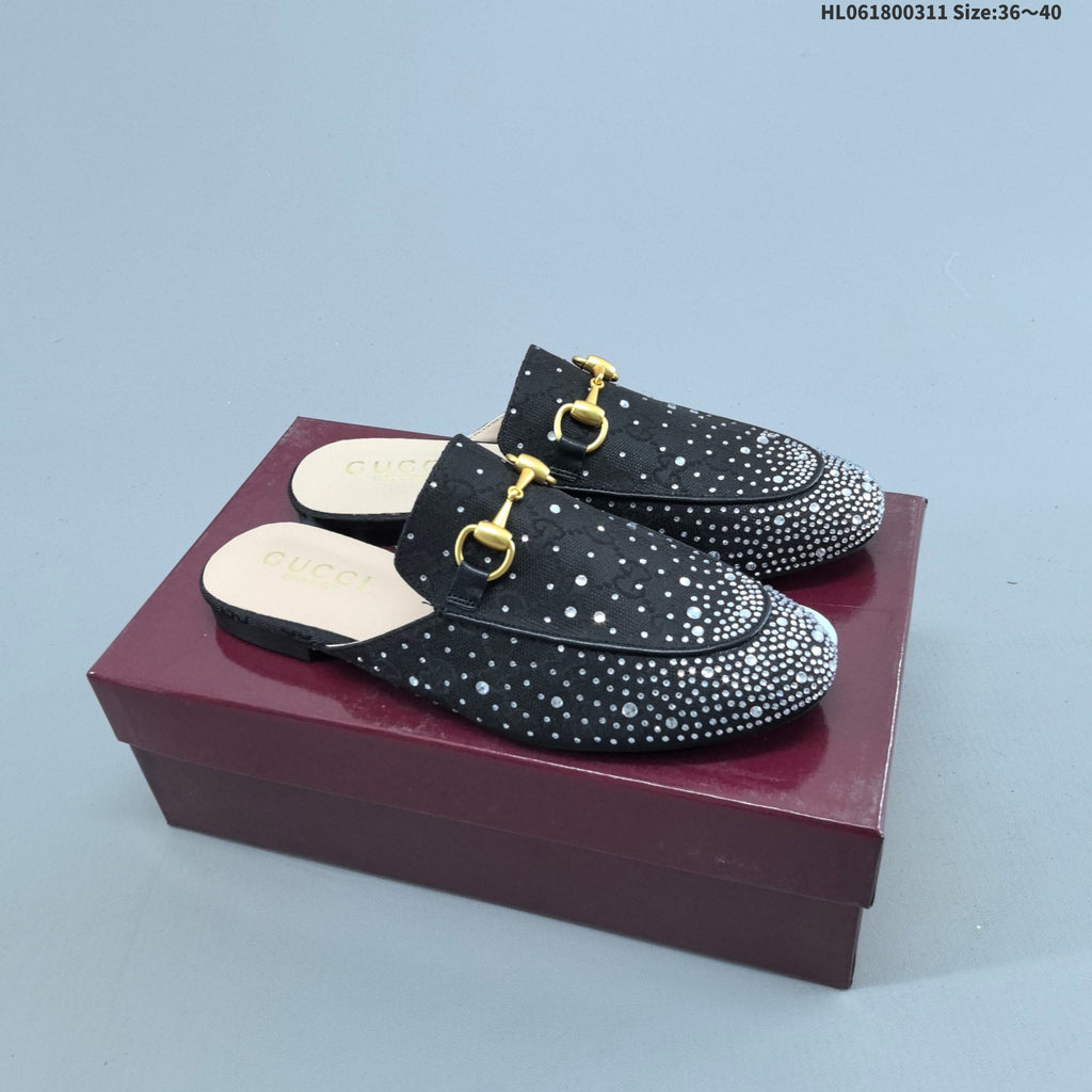 Princetown Crystal-Embellished Canvas Mule by Gucci - product image from the listing.