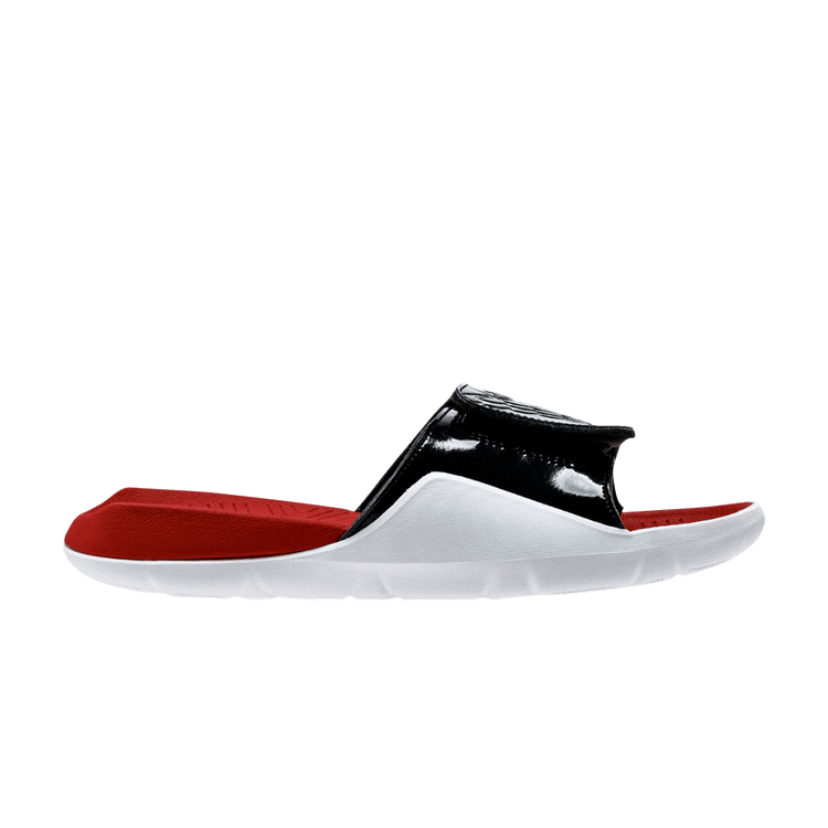Jordan Hydro 7 Slide Black White Gym in Red - product image from the listing.