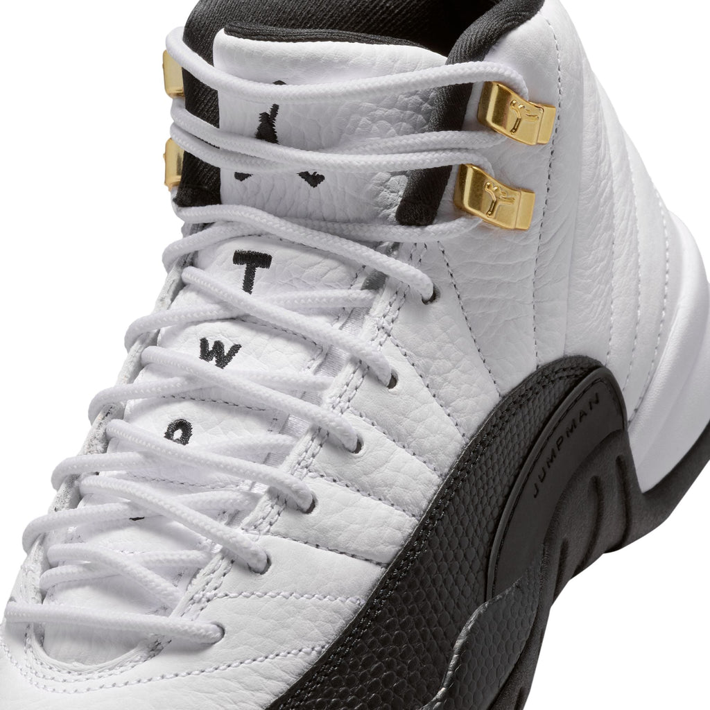 "Taxi" GS Air Jordan 12 Retro WHITE/BLACK-TAXI - product image from the listing.