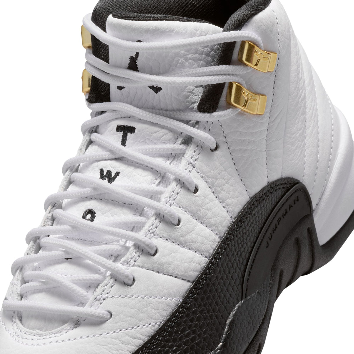 "Taxi" GS Air Jordan 12 Retro WHITE/BLACK-TAXI - product image from the listing.