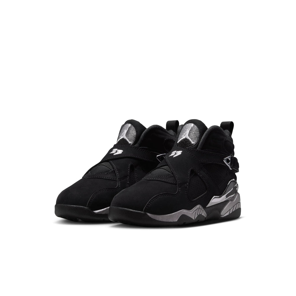 BLACK/WHITE-LT GRAPHITE - Big Kid's Air Jordan 8 Retro - product image from the listing.