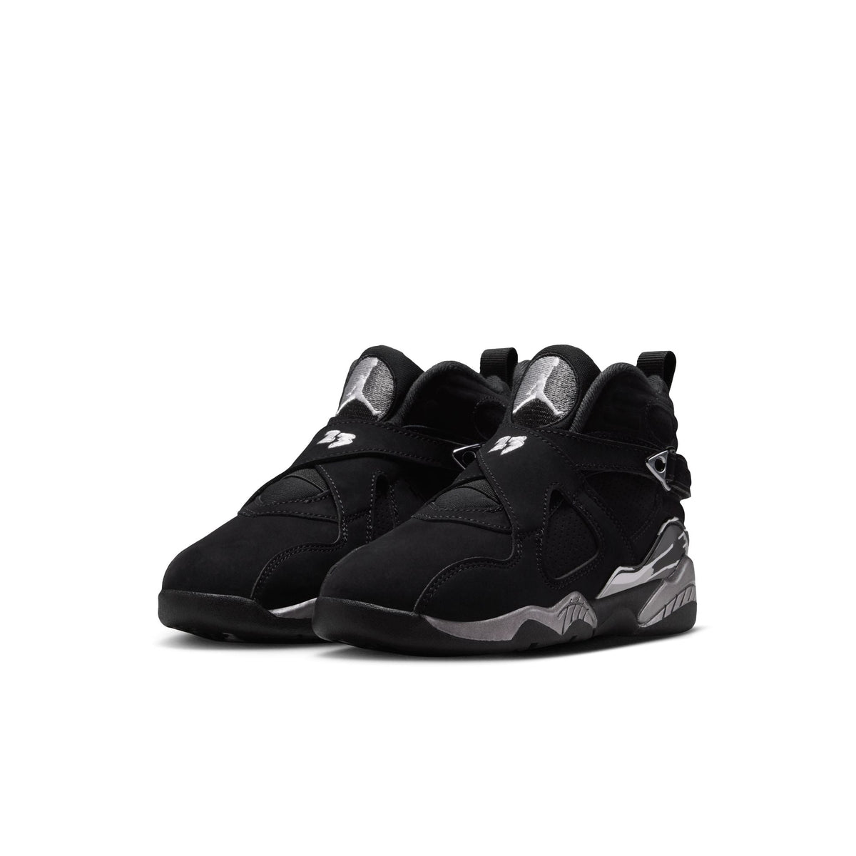 BLACK/WHITE-LT GRAPHITE - Big Kid's Air Jordan 8 Retro - product image from the listing.