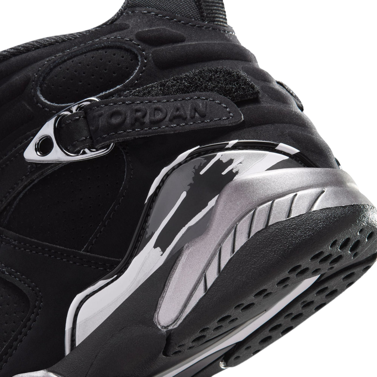 BLACK/WHITE-LT GRAPHITE - Big Kid's Air Jordan 8 Retro - product image from the listing.