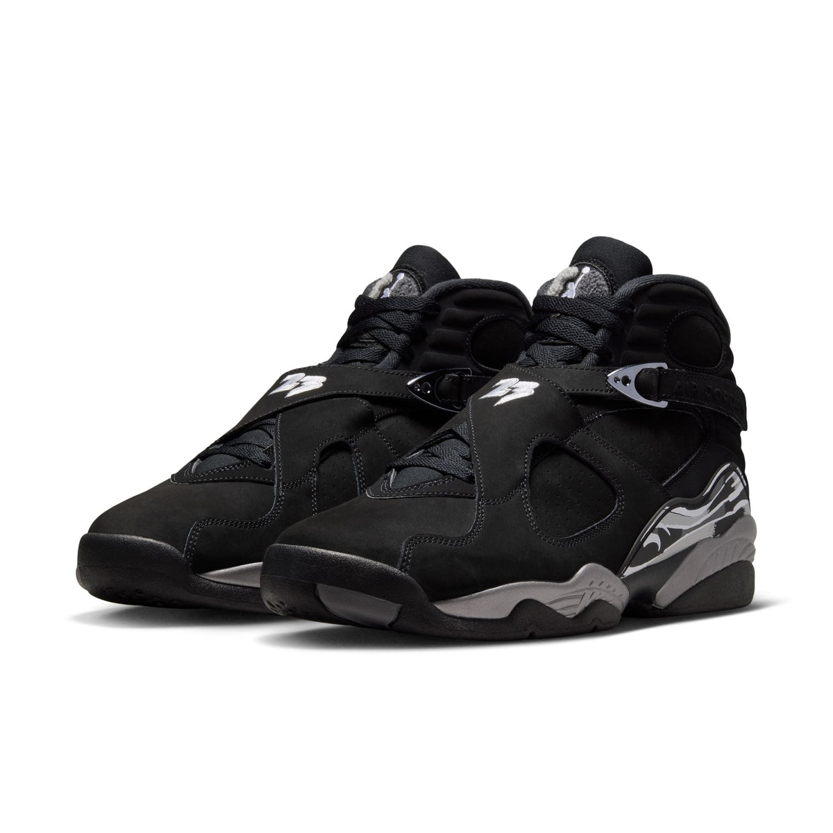 Air Jordan 8 Retro - BLACK/WHITE-LT GRAPHITE for Men - product image from the listing.