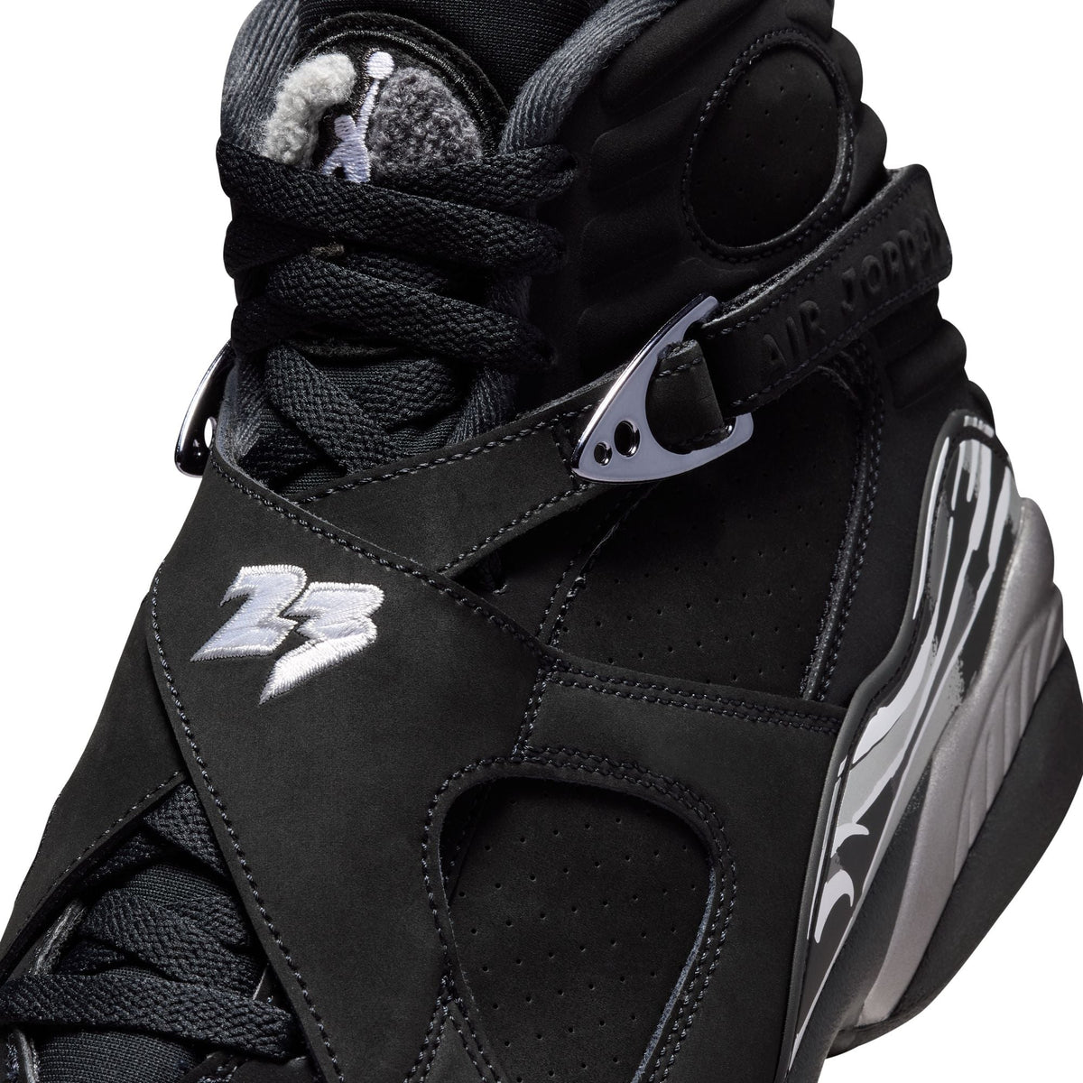 Air Jordan 8 Retro - BLACK/WHITE-LT GRAPHITE for Men - product image from the listing.