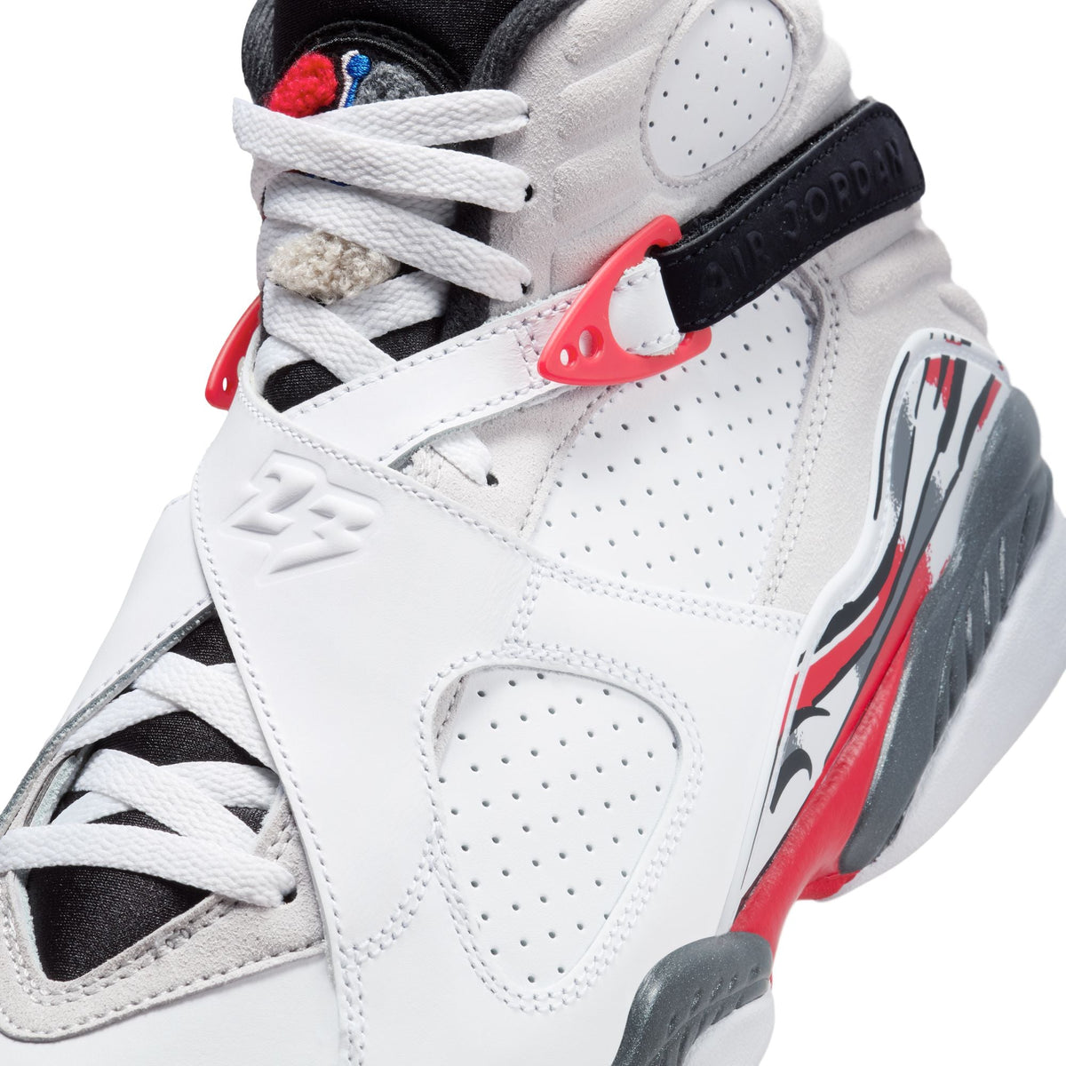 Air Jordan 8 Retro "White and True Red" - WHITE/BLACK-TRUE RED for Men - product image from the listing.