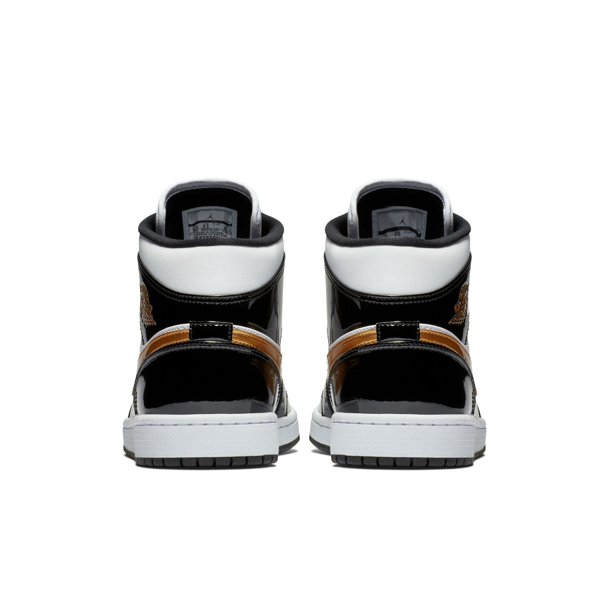 Air Jordan 1 Mid- BLACK/METALLIC GOLD-WHITE for Men - product image from the listing.
