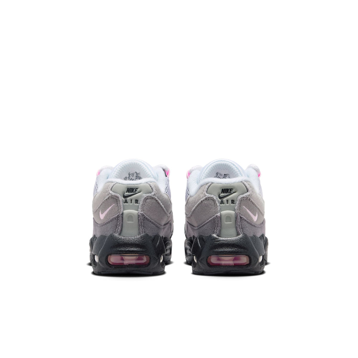 Nike Little Max 95 - BLACK/PINK FOAM-WHITE-MEDIUM GREY for Toddler's - product image from the listing.