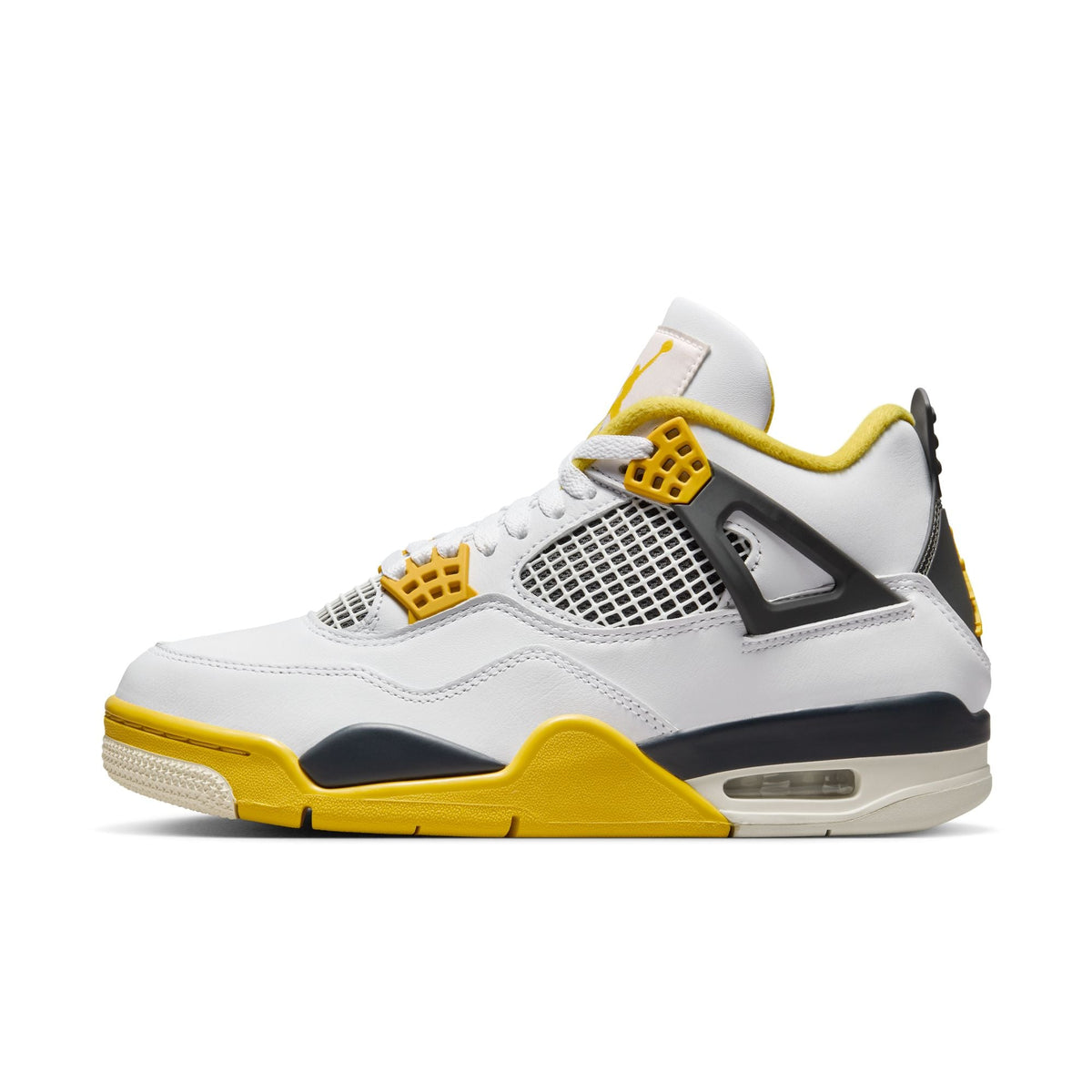 Air Jordan 4 Retro - WHITE/COCONUT MILK-VIVID SULFUR for Women - product image from the listing.