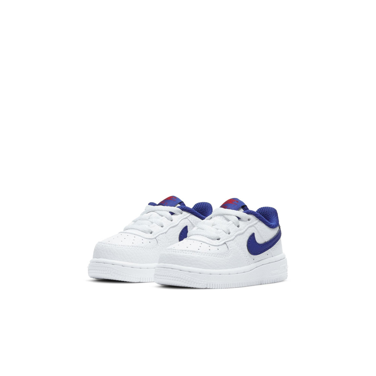 Nike Force 1 (TD) in WHITE/DEEP ROYAL BLUE-UNIVERSITY RED - product image from the listing.