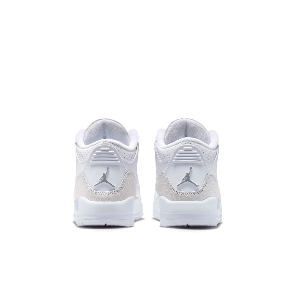 "Pure Money" Jordan 3 Retro PS - WHITE/METALLIC SILVER-WHITE - product image from the listing.