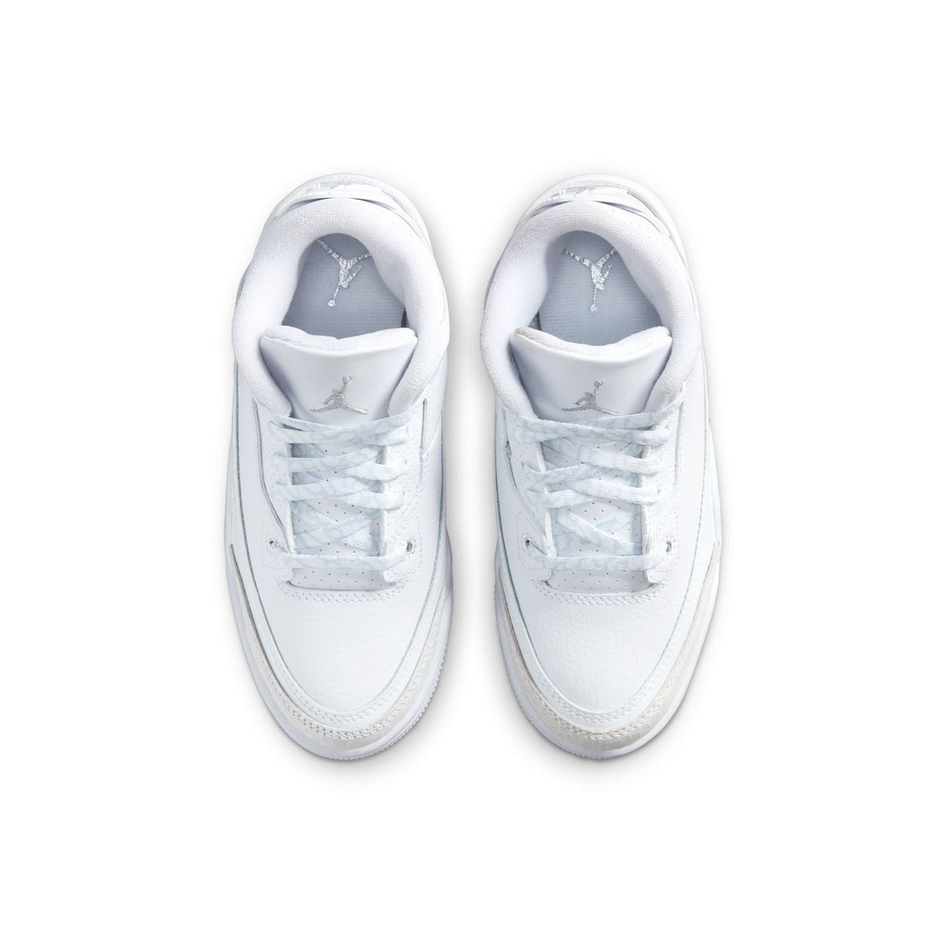 "Pure Money" Jordan 3 Retro PS - WHITE/METALLIC SILVER-WHITE - product image from the listing.