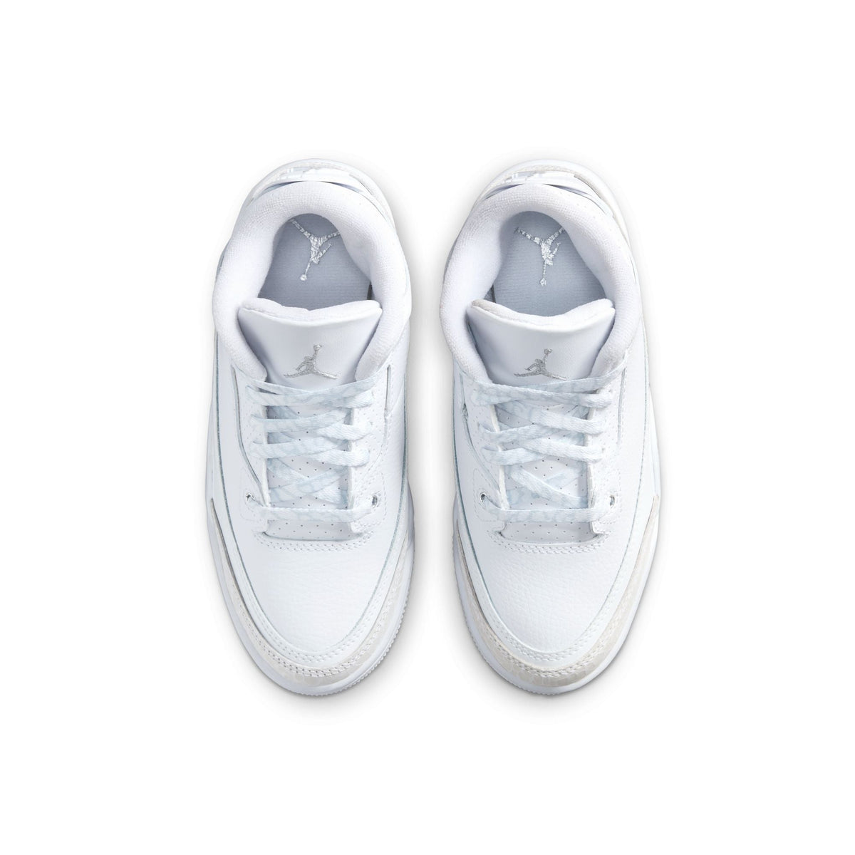 "Pure Money" Jordan 3 Retro PS - WHITE/METALLIC SILVER-WHITE - product image from the listing.