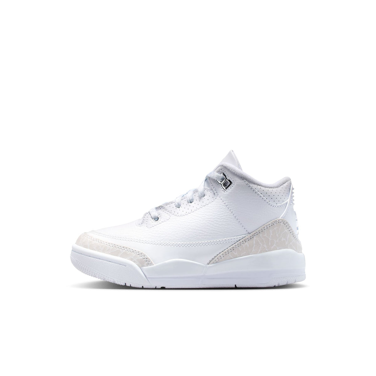 "Pure Money" Jordan 3 Retro PS - WHITE/METALLIC SILVER-WHITE - product image from the listing.