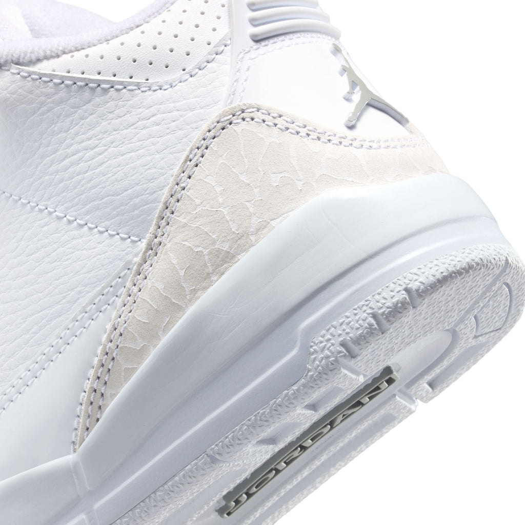"Pure Money" Jordan 3 Retro PS - WHITE/METALLIC SILVER-WHITE - product image from the listing.