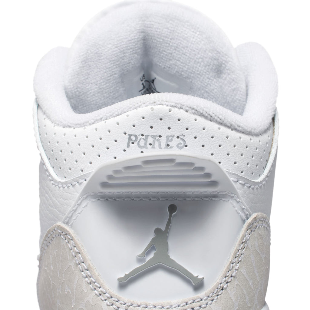 "Pure Money" Jordan 3 Retro PS - WHITE/METALLIC SILVER-WHITE - product image from the listing.