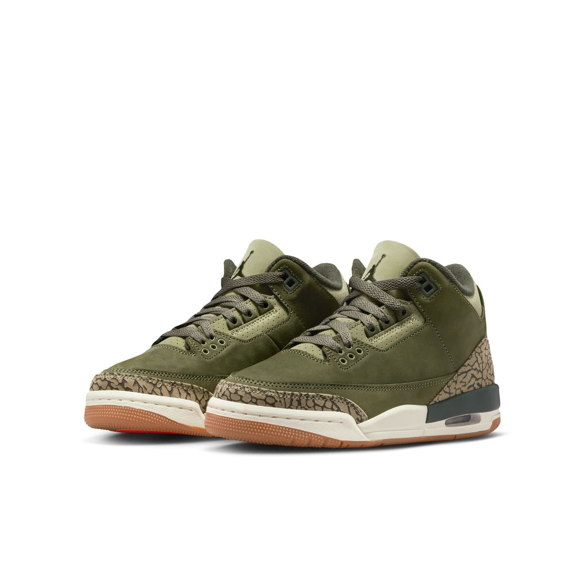 "Family Affair" GS Air Jordan 3 Retro MEDIUM OLIVE/SEQUOIA-NEUTRAL OLIVE-SAIL - product image from the listing.