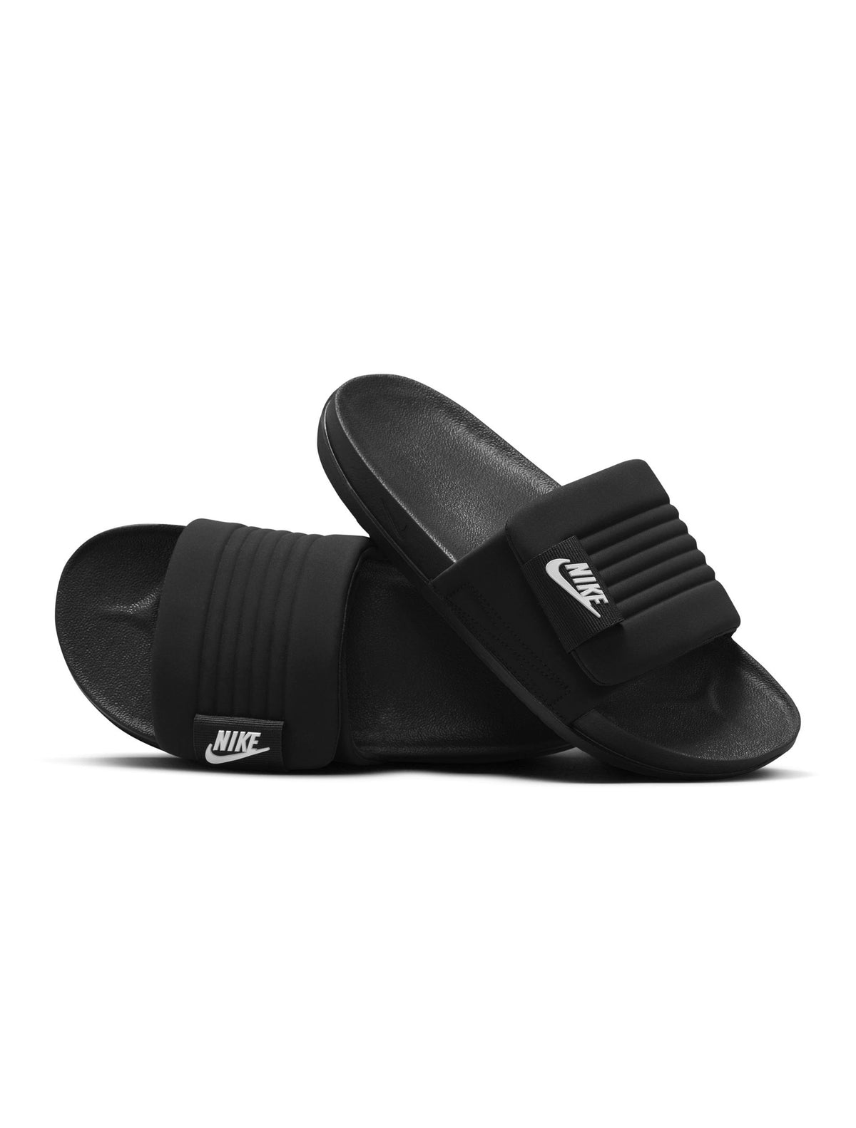Men's Nike Offcourt Adjust Slides - Black - product image from the listing.