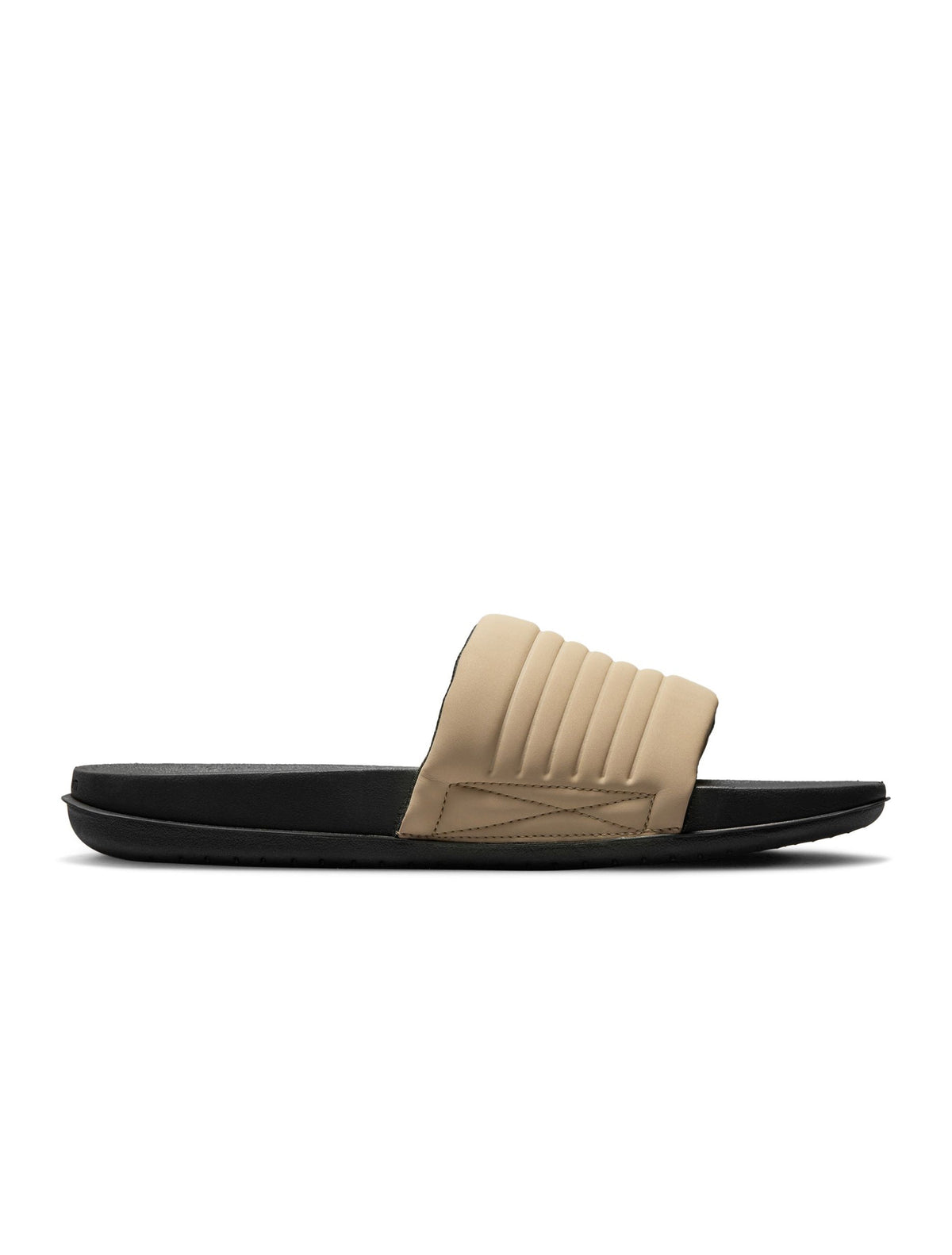 Men's Nike Offcourt Adjust Slides - Black/Khaki - product image from the listing.