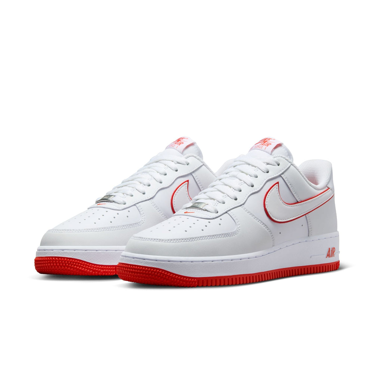 Nike Air Force 1'07- WHITE/WHITE-PICANTE RED for Men - product image from the listing.