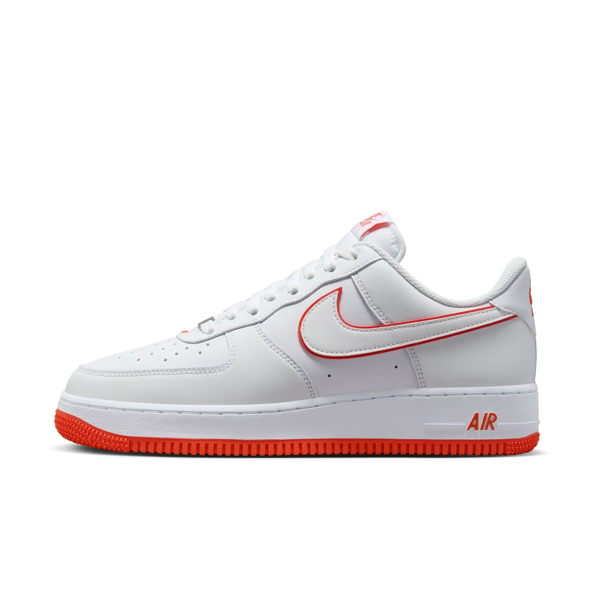 Nike Air Force 1'07- WHITE/WHITE-PICANTE RED for Men - product image from the listing.