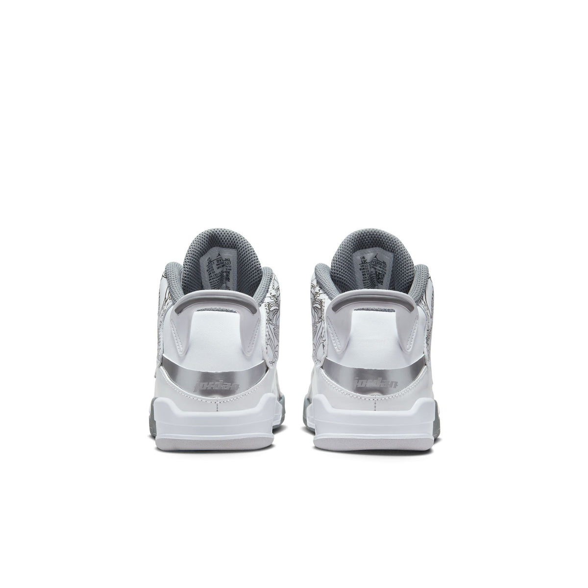 Jordan Dub Zero (PS) -WHITE/COOL GREY-METALLIC in SILVER - product image from the listing.