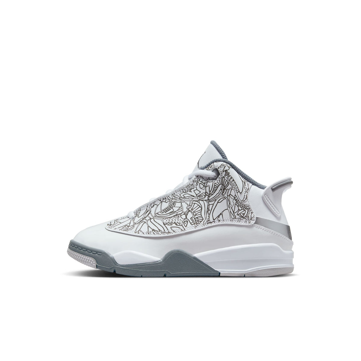 Jordan Dub Zero (PS) -WHITE/COOL GREY-METALLIC in SILVER - product image from the listing.