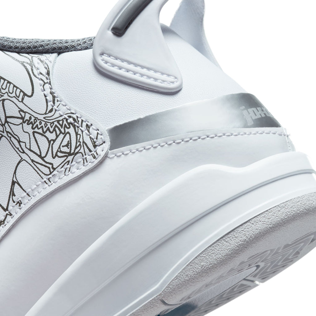 Jordan Dub Zero (PS) -WHITE/COOL GREY-METALLIC in SILVER - product image from the listing.