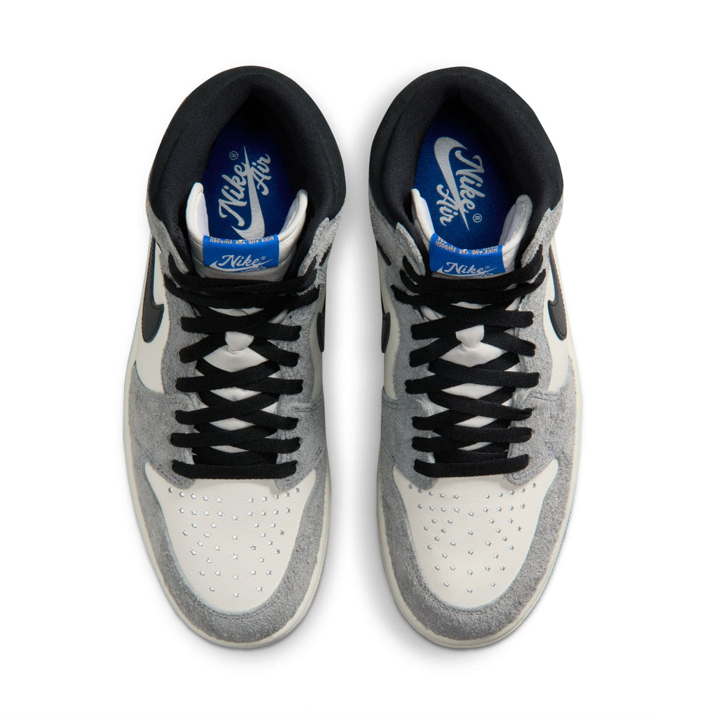 Air Jordan 1 Retro High OG - COOL GREY/BLACK-SAIL-GAME ROYAL for Men - product image from the listing.