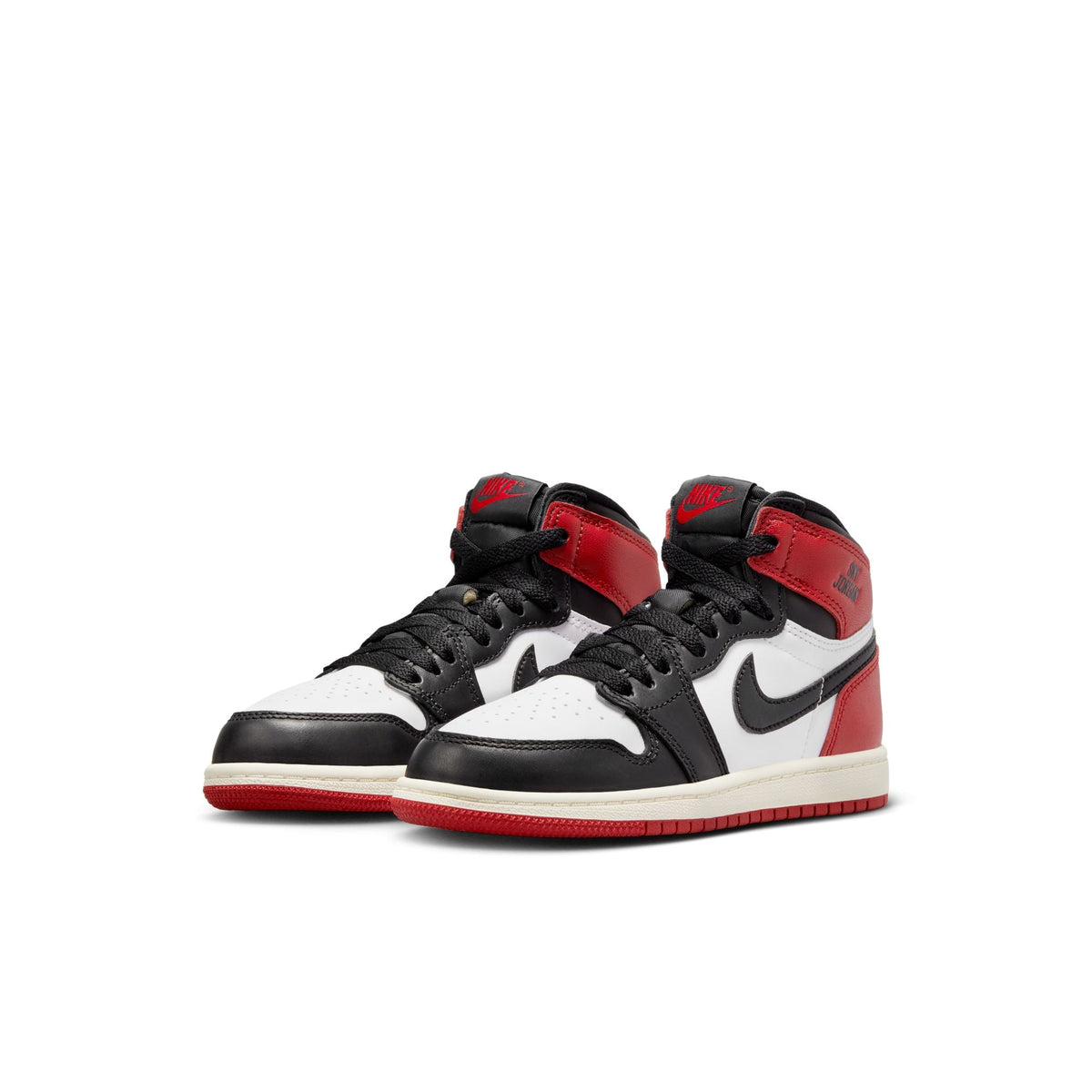 "Black Toe" Preschool Air Jordan 1 Retro High OG WHITE/BLACK-VARSITY RED-SAIL - product image from the listing.