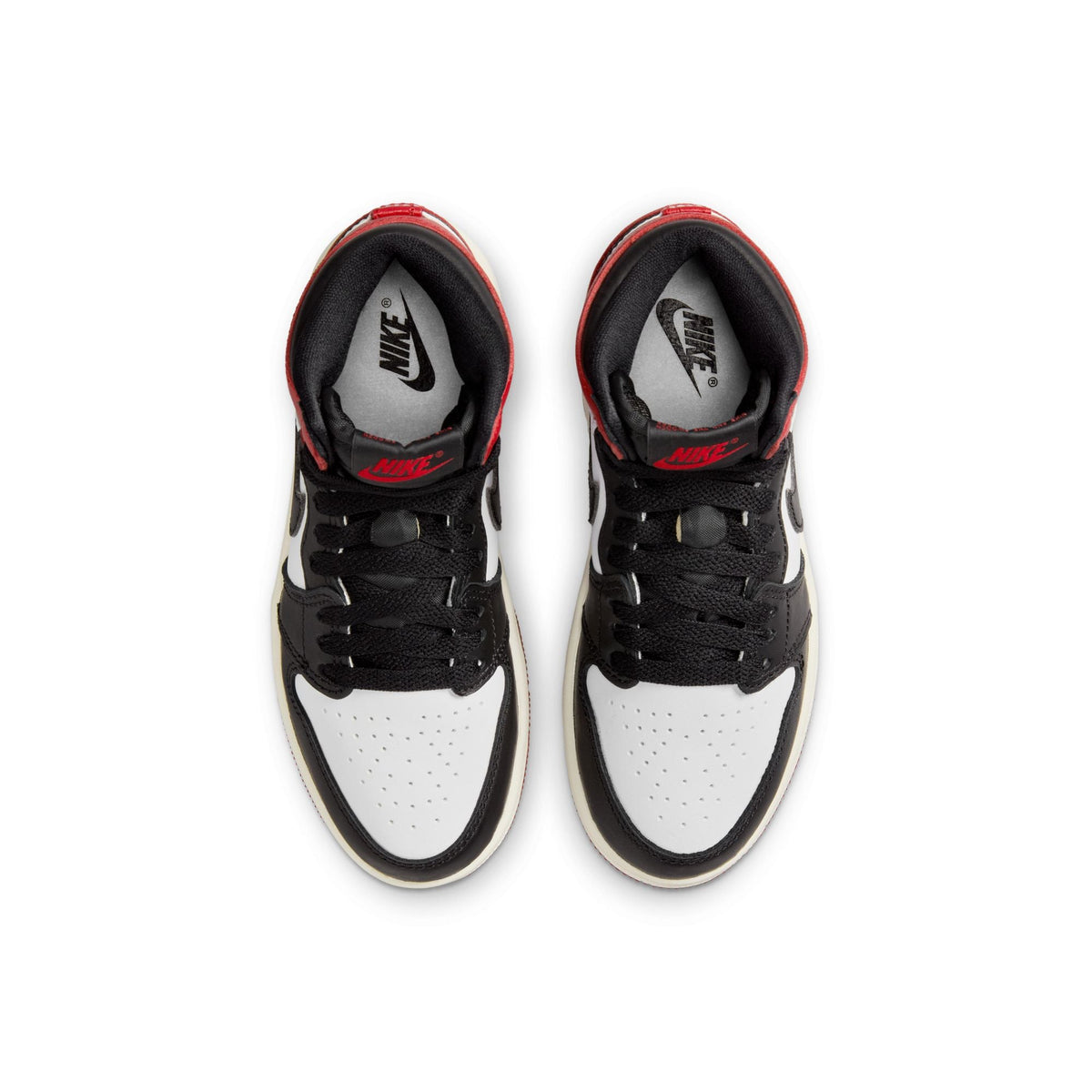 "Black Toe" Preschool Air Jordan 1 Retro High OG WHITE/BLACK-VARSITY RED-SAIL - product image from the listing.