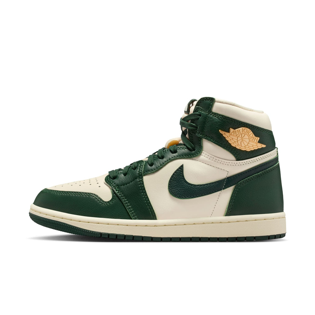 Air Jordan 1 Retro High OG - PALE IVORY/PRO GREEN-FIR-COCONUT MILK for Women - product image from the listing.