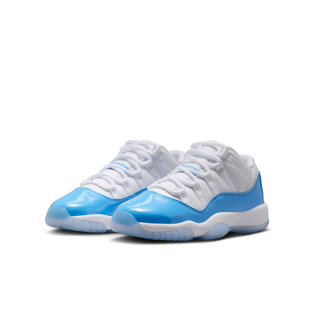 Preschool Air Jordan 11 Retro Low in WHITE/UNIVERSITY BLUE-BLACK - product image from the listing.