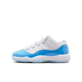 Preschool Air Jordan 11 Retro Low in WHITE/UNIVERSITY BLUE-BLACK - product image from the listing.