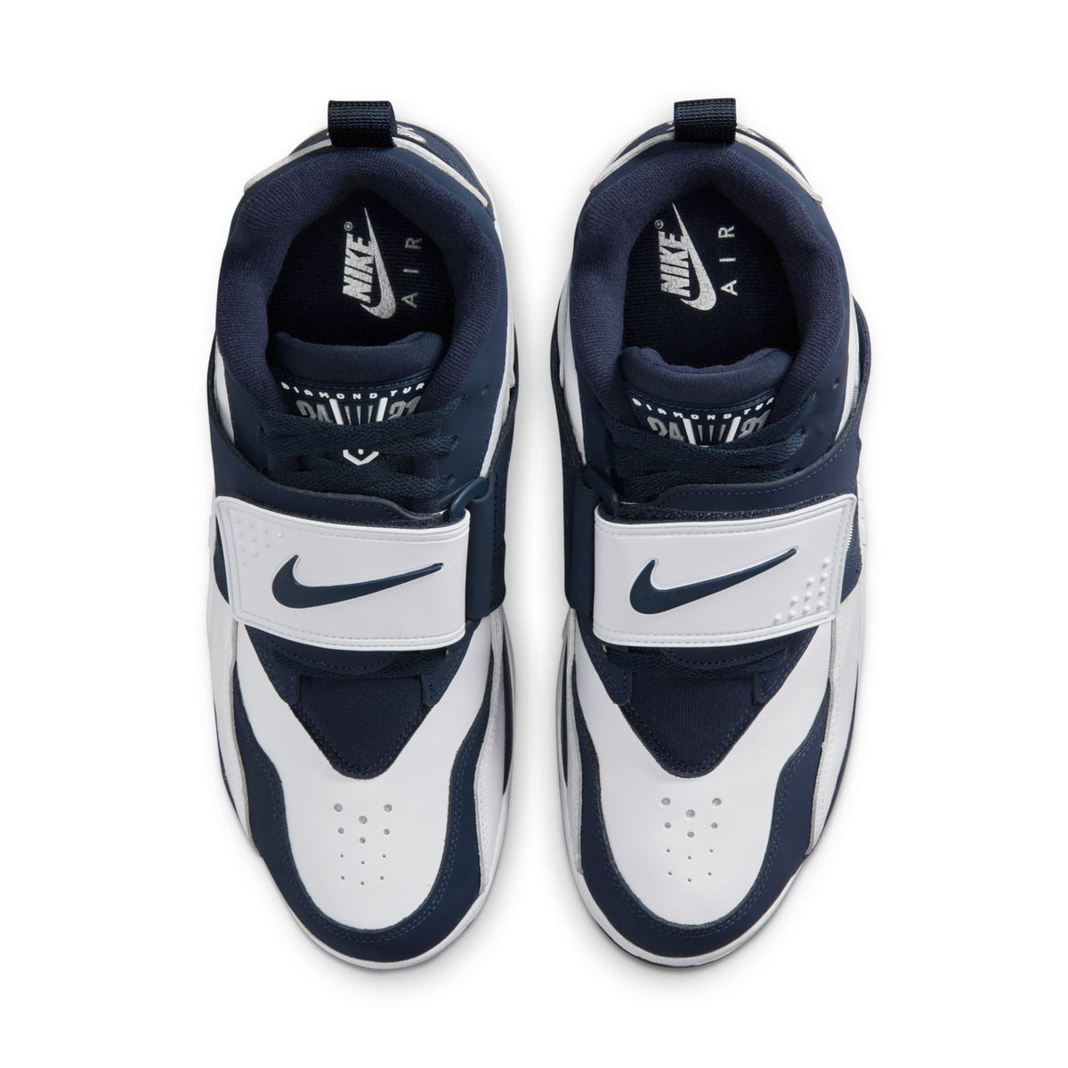 Nike Air Diamond Turf - WHITE/COLLEGE NAVY-METALLIC SILVER for Men - product image from the listing.