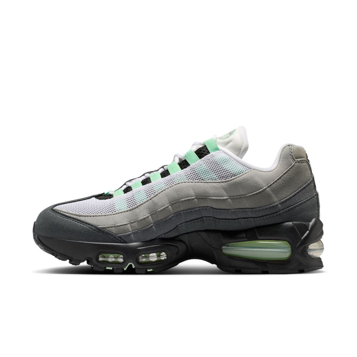 Nike Air Max 95 Big Bubble-BLACK/FRESH MINT-WHITE-MEDIUM GREY for Women - product image from the listing.