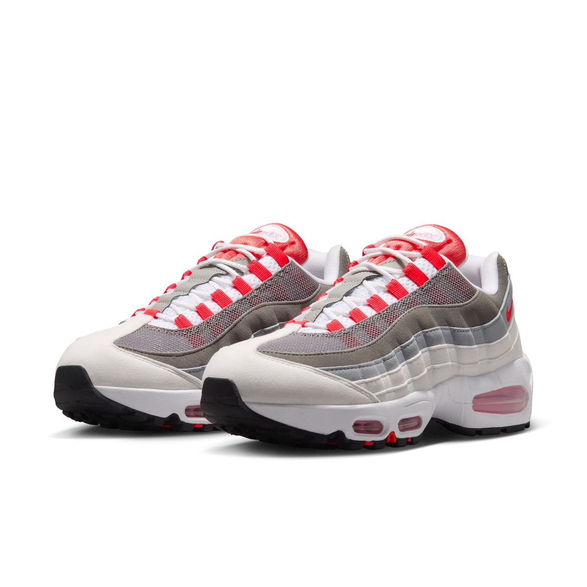 Nike Air Max 95 Big Bubble - WHITE/LT CRIMSON-PINK RISE-WOLF GREY for Women - product image from the listing.