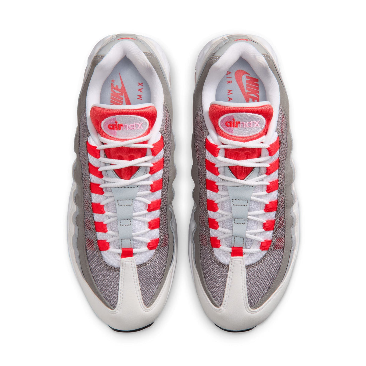 Nike Air Max 95 Big Bubble - WHITE/LT CRIMSON-PINK RISE-WOLF GREY for Women - product image from the listing.