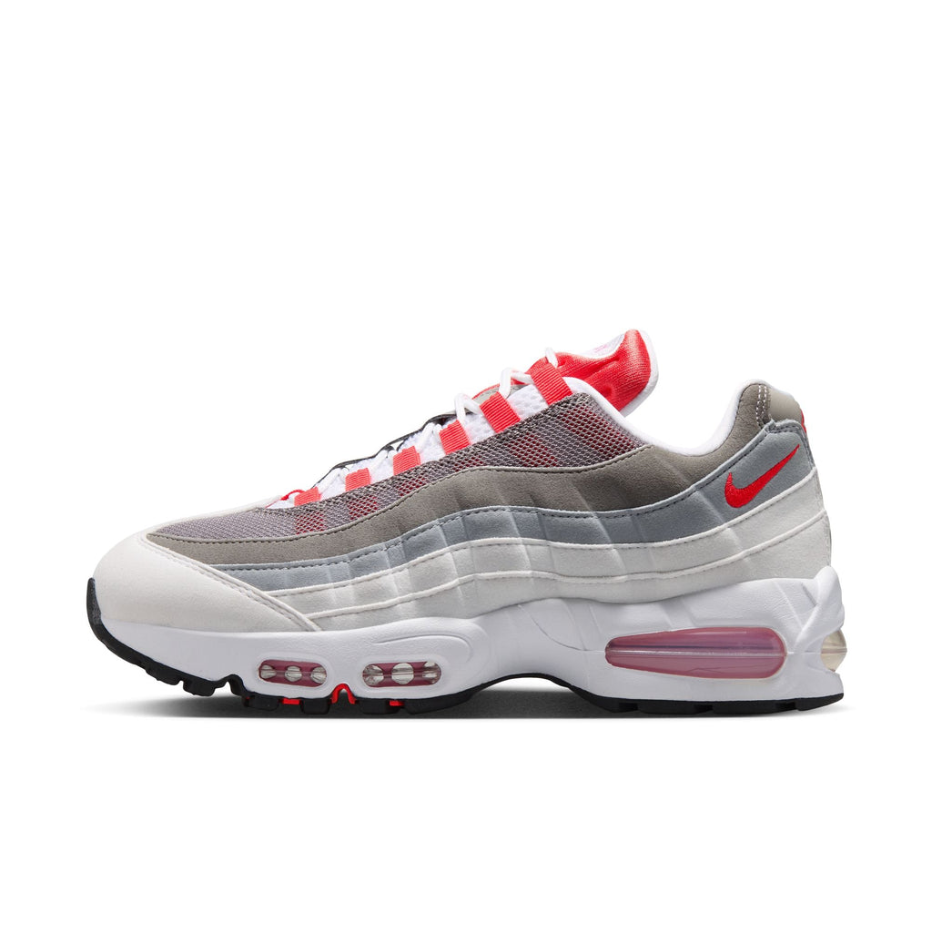 Nike Air Max 95 Big Bubble - WHITE/LT CRIMSON-PINK RISE-WOLF GREY for Women - product image from the listing.