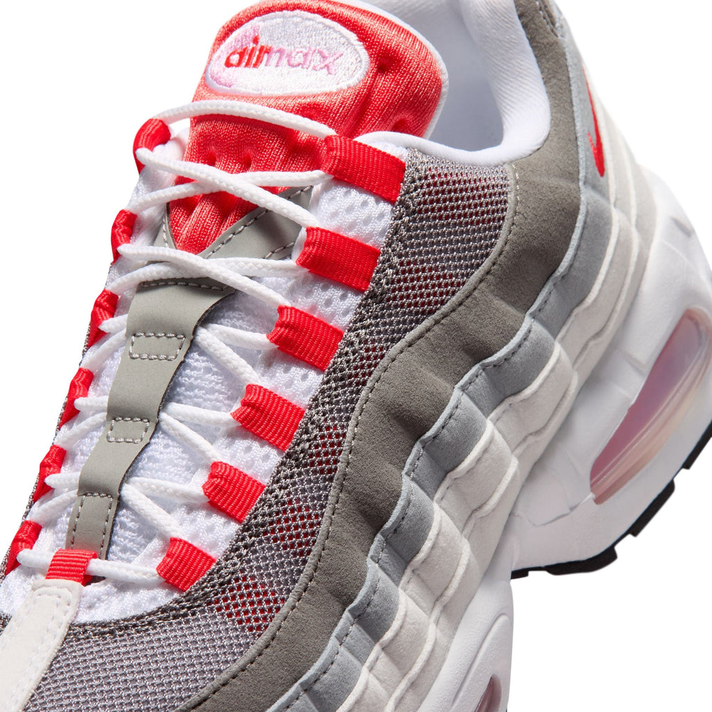 Nike Air Max 95 Big Bubble - WHITE/LT CRIMSON-PINK RISE-WOLF GREY for Women - product image from the listing.