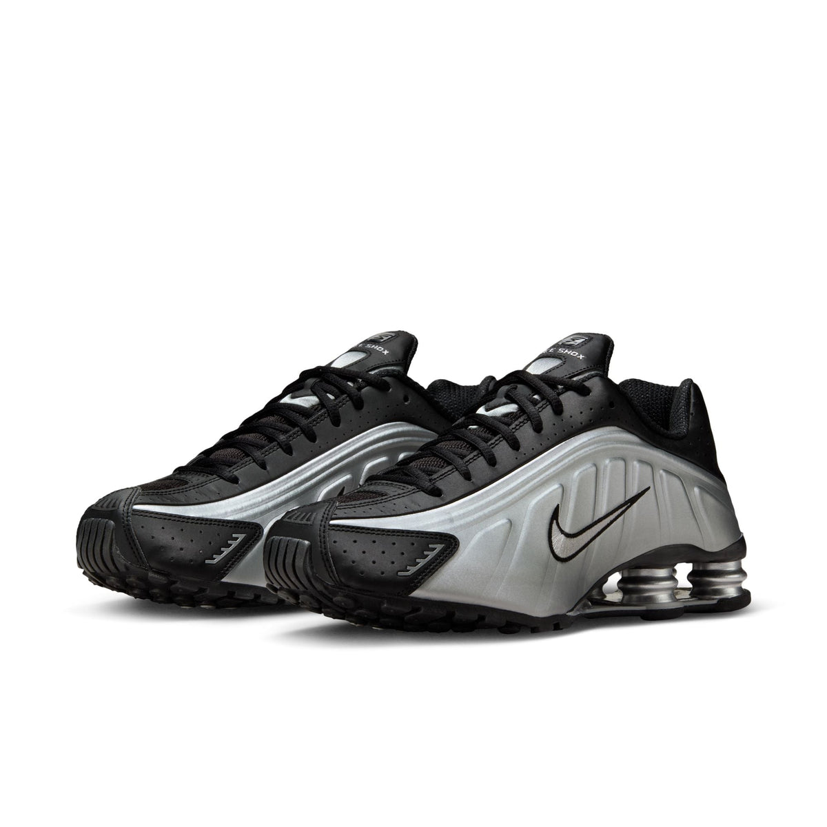 Nike Shox R4 - METALLIC SILVER/METALLIC SILVER-BLACK for Men - product image from the listing.