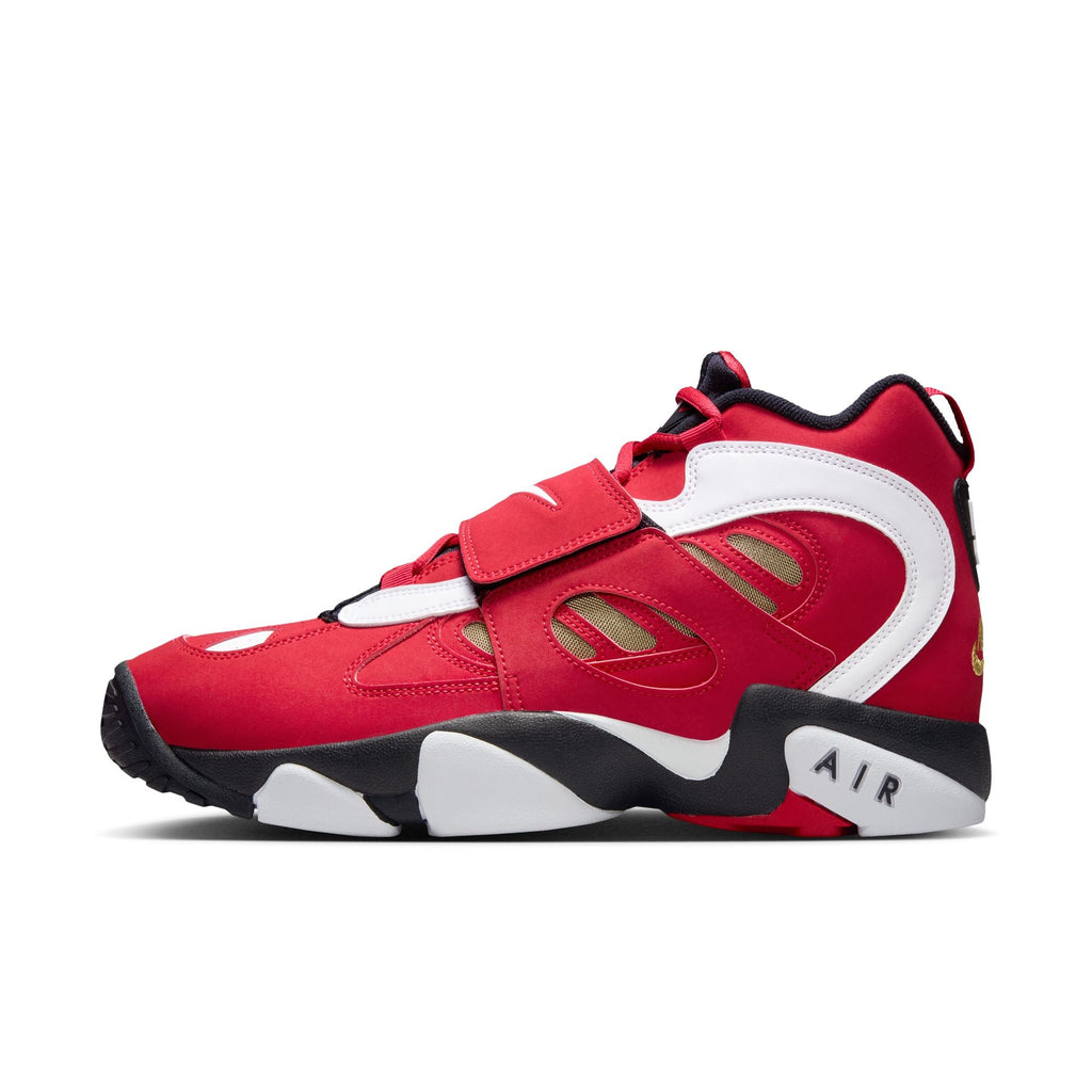 Nike Air Diamond Turf 2 - PRIME RED/WHITE-BLACK-METALLIC GOLD for Men - product image from the listing.