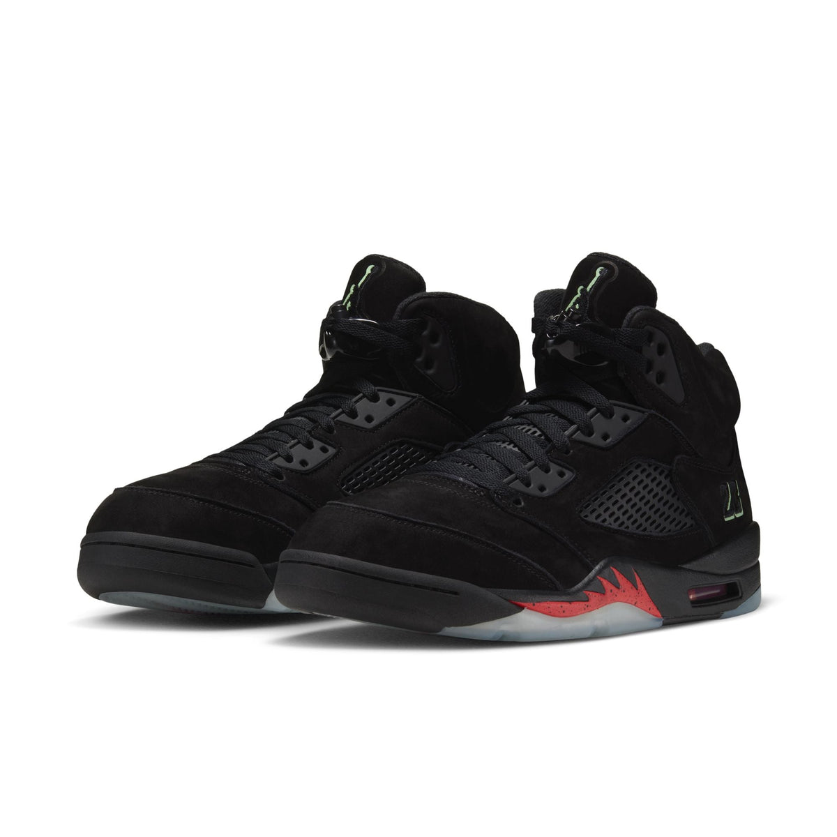 Air Jordan 5 Retro "Halloween" - BLACK/BLACK-PICANTE RED-GLOW N THE DARK for Men - product image from the listing.