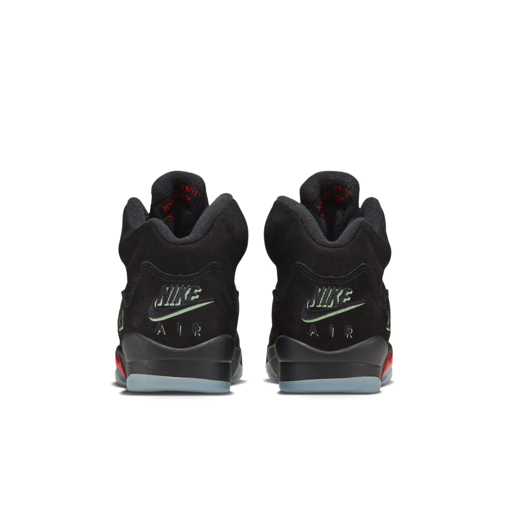 "Halloween" GS Air Jordan 5 Retro BLACK/BLACK-PICANTE RED-GLOW N THE DARK - product image from the listing.
