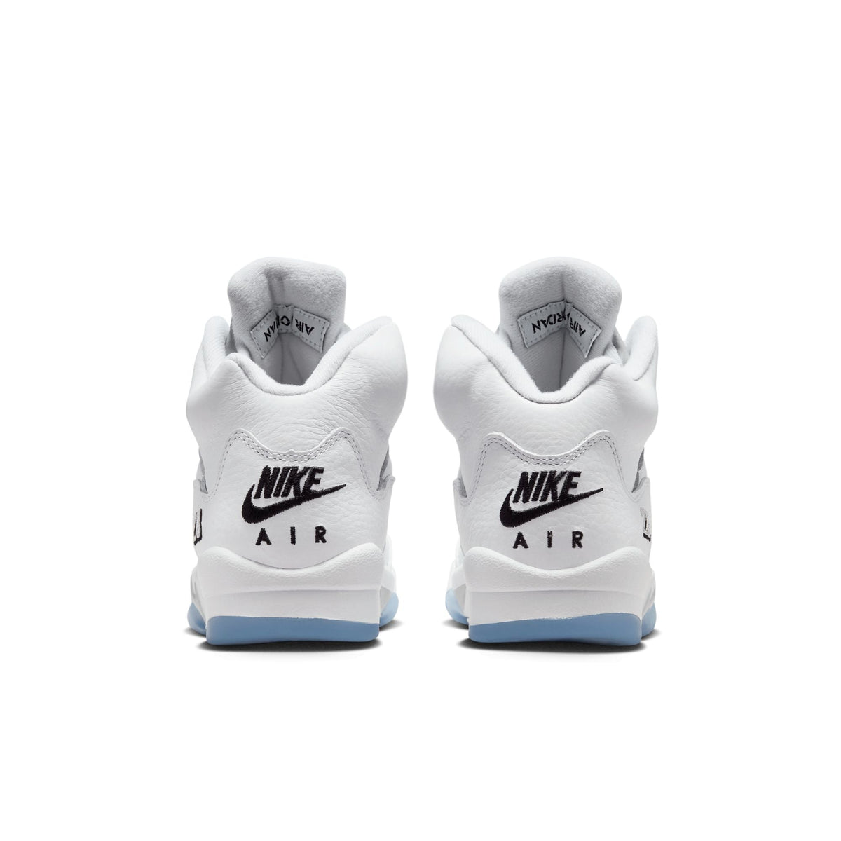 "White Metallic" GS Air Jordan 5 Retro OG WHITE/BLACK-METALLIC SILVER - product image from the listing.